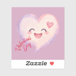 Zachte Valentijnshart Aangepaste Vinyl Kiss-Cut St Sticker