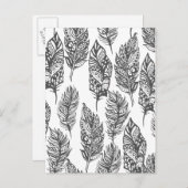 Zachte veren Doodle Briefkaart (Voorkant / Achterkant)