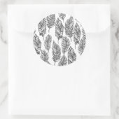 Zachte veren Doodle Ronde Sticker (Tas)