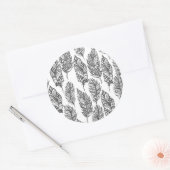 Zachte veren Doodle Ronde Sticker (Envelop)