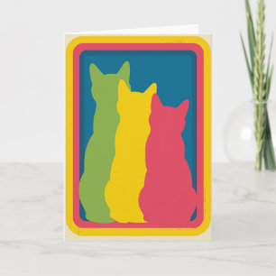Zachte Verjaardags Pop Art Kattenkaart Kaart