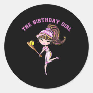 Zachte verjaardagsfeestje voor meisjes 6 7 8 9 10 ronde sticker