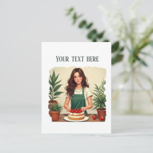 Zachte verse aardbeientaart bakkerij briefkaart