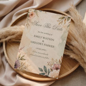 Zachte Vintage Bloemen Save The Date