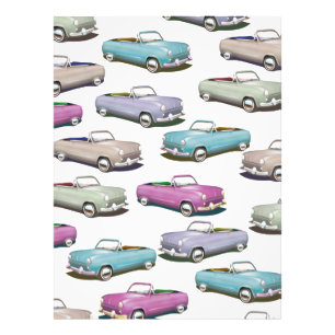 Zachte vintage klassieke auto's patroon foto afdruk