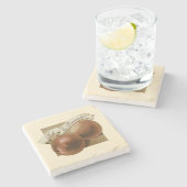 Zachte Vintage Perziken Retro Fruit Oude School Stenen Onderzetter (Zijkant)