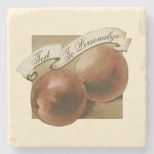 Zachte Vintage Perziken Retro Fruit Oude School Stenen Onderzetter