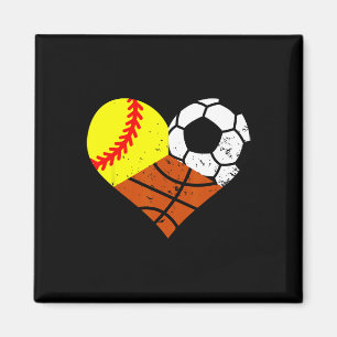 Zachte Voetbal Schets Hart Grappige Sport Speler M Magneet