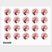 Zachte Vogel Wervelboomstickers Ronde Sticker (Vel)