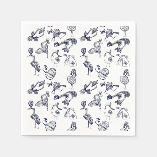 Zachte vogels servet (Voorkant)