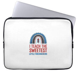Zachte Vuurwerkleraar Vintage Vector Shirt_1 Laptop Sleeve