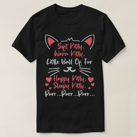 Zachte Warm Kat Kleine Koel van Ver Kat Sleepy Lul T-shirt (Design voorkant)