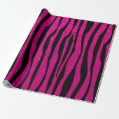 Zachte warme roze glazen Zebra Cadeaupapier (Uitgerold)