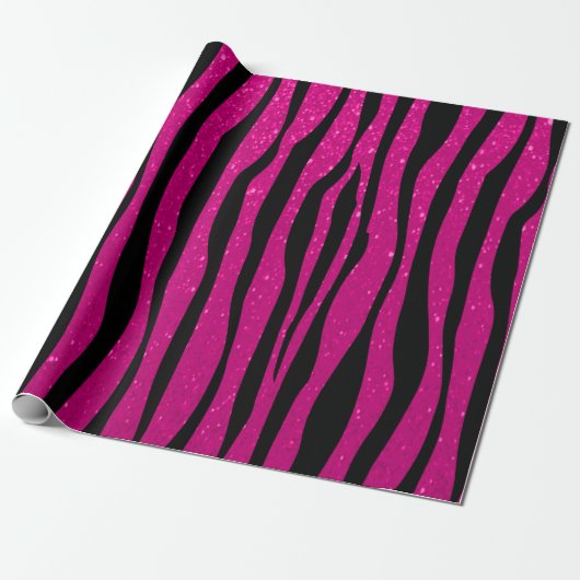 Zachte warme roze glazen Zebra Cadeaupapier (Uitgerold)