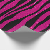 Zachte warme roze glazen Zebra Cadeaupapier (Hoek)
