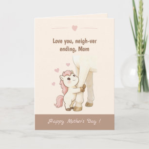 Zachte warme tonen Schattig Pony Eindeloze liefde Kaart