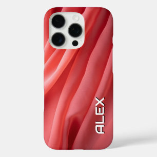 Zachte watermeloen roze vloeiende stof iPhone 16 pro hoesje
