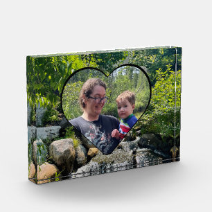 Zachte waterval Scène Kalm Natuurlijke hart sjablo Fotoblokken