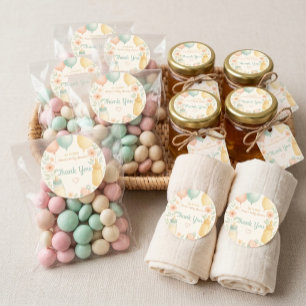 Zachte Waterverf Baby Shower Ronde Sticker