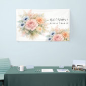 Zachte Waterverf Bloemen Bruidsdouche Spandoek (Beurs)