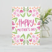 Zachte Waterverf Bloemen - Happy Mother's Day (Staand voorkant)