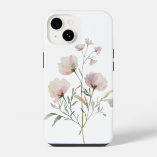 Zachte Waterverf Bloemen iPhone Case 14 Hoesje