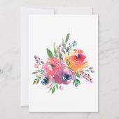 Zachte Waterverf Bloemen Modern Elegant Huwelijk Kaart (Achterkant)