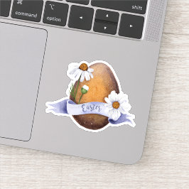 Zachte Waterverf Bloemen Paasei Vinyl Sticker