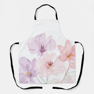 Zachte Waterverf Bloemkunst – Pastelroze en Lavend Schort