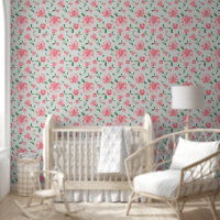 Zachte Waterverf bloemmotief roze pioenen