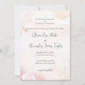 Zachte Waterverf Blush Bloemen Bruiloft Kaart (Voorkant)