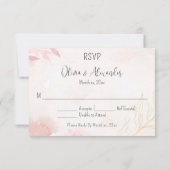 Zachte Waterverf Blush Bloemen Bruiloft RSVP Kaart (Achterkant)