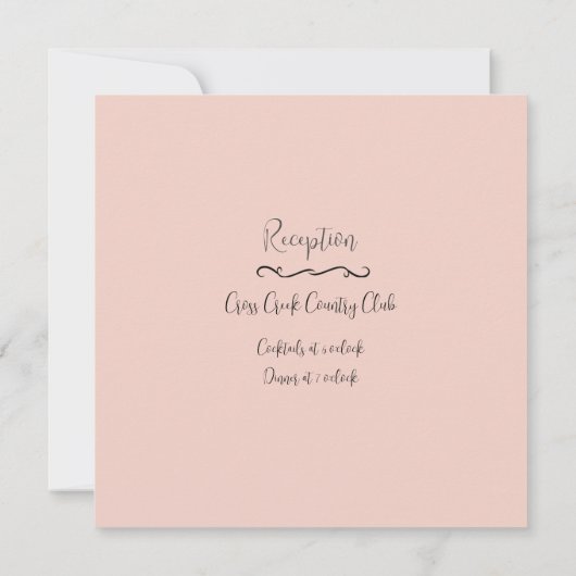 Zachte Waterverf Blush Bloemen Bruiloft Uitnodigin Kaart (Achterkant)