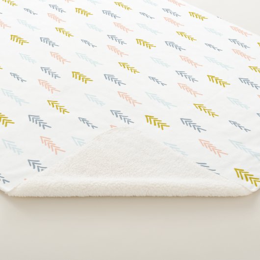 Zachte Waterverf Chevron Patroon Sherpa Deken (3/4)