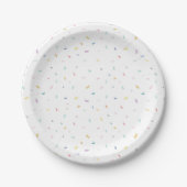 Zachte Waterverf Confetti Pattern Papieren Bordje (Voorkant)