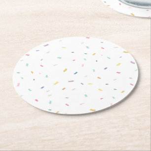 Zachte Waterverf Confetti Pattern Ronde Kartonnen Onderzetter