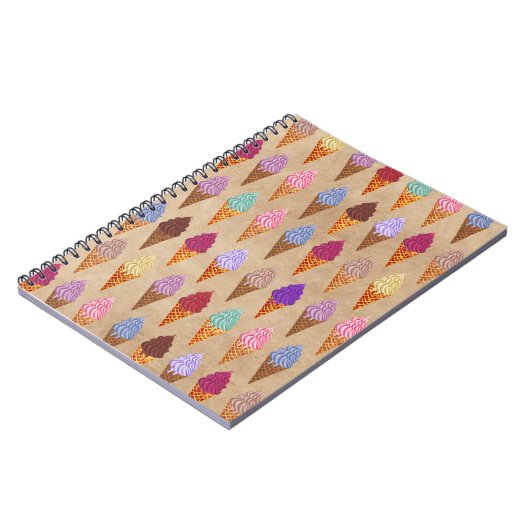 Zachte Waterverf Ijsjes Patroon Grappige Zomer Notitieboek (Linkerzijde)