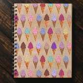 Zachte Waterverf Ijsjes Patroon Grappige Zomer Notitieboek
