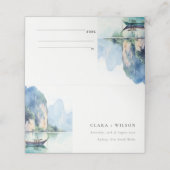 Zachte Waterverf Kust Thailand Zeegezicht Bruiloft (Buitenkant ongevouwen)