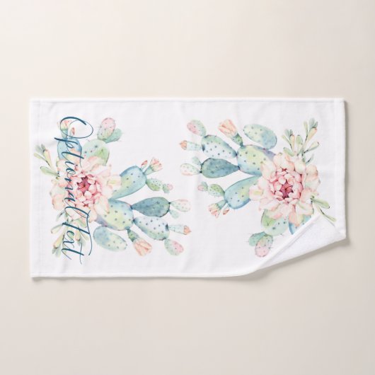 Zachte Waterverf pasta-bloeiende cactus  Bad Handdoek (Handdoek)