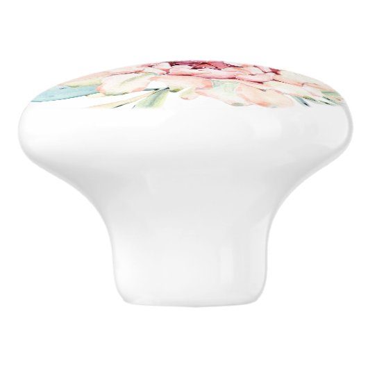 Zachte Waterverf pasta-bloeiende cactus Keramische Knop (Zijkant)