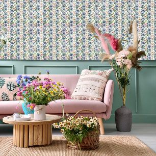 Zachte waterverf pastel bloem behang