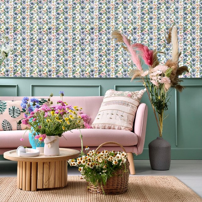 Zachte waterverf pastelfloraal behang (Creator heeft geüpload)