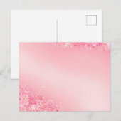 Zachte Waterverf Roze Bloemen Border Briefkaart (Voorkant / Achterkant)