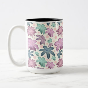 Zachte Waterverf Roze Bloemmotief Behang Tweekleurige Koffiemok