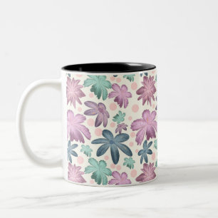 Zachte Waterverf Roze Bloemmotief Behang Tweekleurige Koffiemok