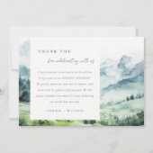 Zachte Waterverf Sneeuwberglandschap Bruiloft Bedankkaart (Voorkant)