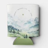 Zachte Waterverf Sneeuwberglandschap Bruiloft Blikjeskoeler (Achterkant)