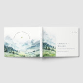 Zachte Waterverf Sneeuwberglandschap Bruiloft Gastenboek (Volledig)