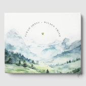 Zachte Waterverf Sneeuwberglandschap Bruiloft Gastenboek (Achterkant)
